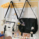 Harajuku Versatile Messenger Bag, Retro Street Crossbody Bag, Student School Canvas Bag,Casual Large Capacity Shoulder Bag - M & M Global
