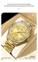 OLEVS 9906 Quartz Men's Watch Classic Fashion Men's Business Waterproof Stainless Steel Diamond dial Top Luxury Brand Men Watch - M & M Global