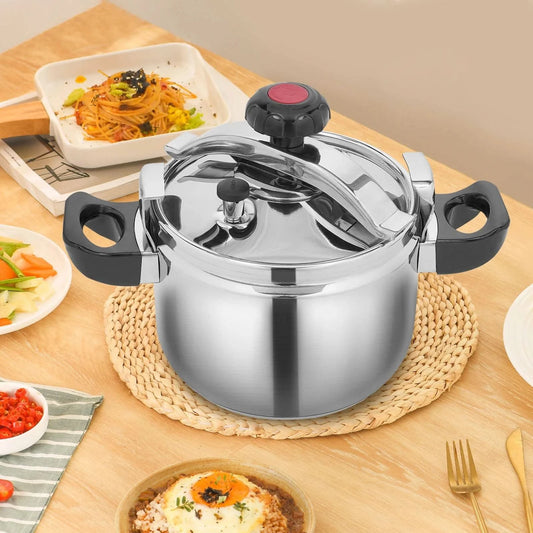 201 Stainless Steel 5-Liter Household Food Grade Explosion-Proof Pressure Cooker with Large Capacity - M & M Global