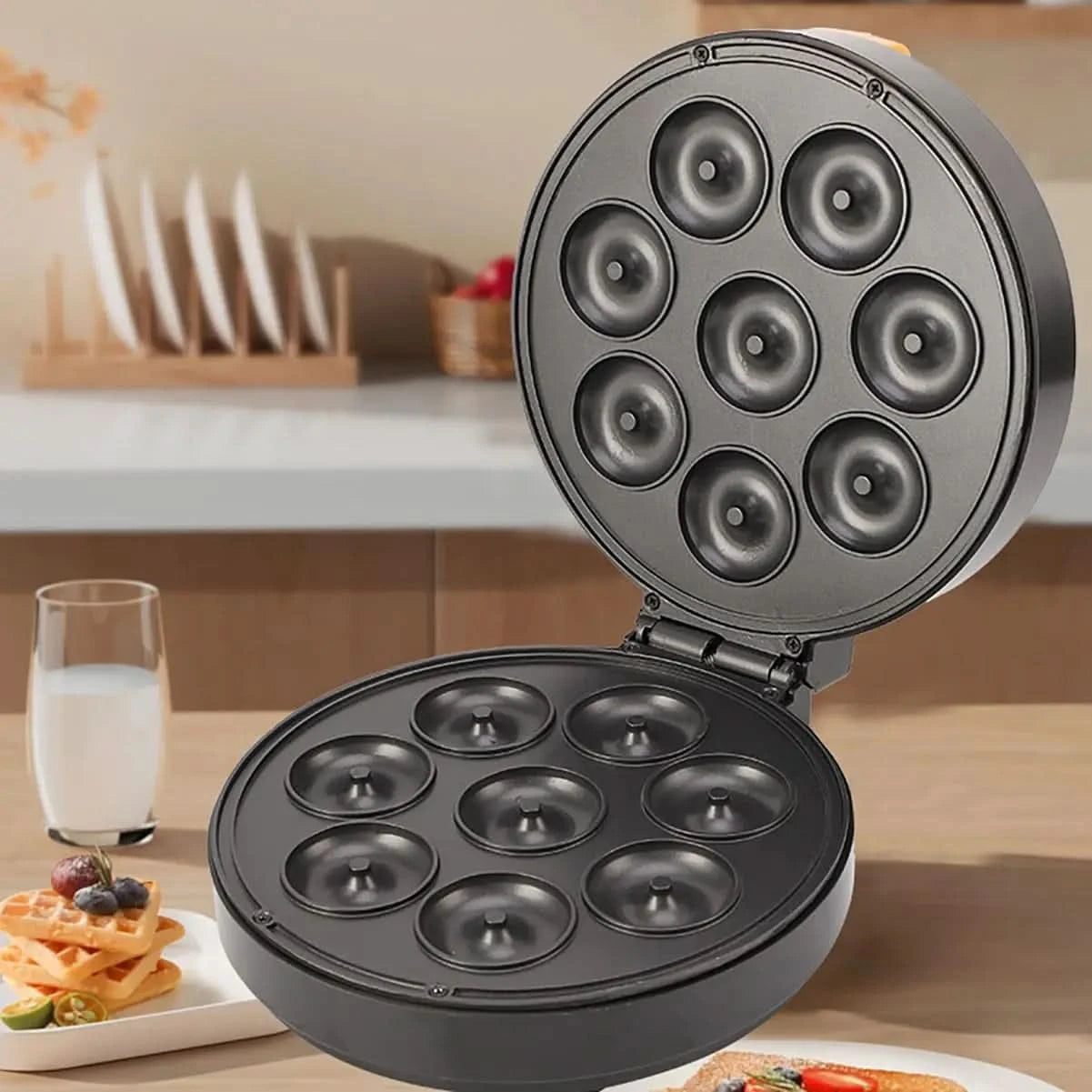 Doughnut Maker, Household Cake Breakfast Maker, Sandwich Maker, Large Eight Hole Bread Maker,Bread Maker,110V - M & M Global