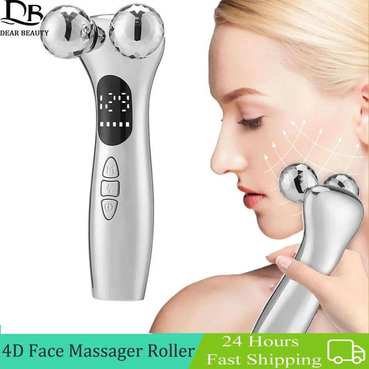 2023 EMS Pulse Neck Face Massager Roller 4D Facial Lifting Machine Anti Aging Wrinkle Removal Dark Circles Eye Care Beauty Tool - M & M Global
