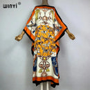 WINYI 2023 new Africa Fashion boho Popular printed twill Kaftan Maxi dress Summer Beach Bohemian Caftan long dress for lady - M & M Global