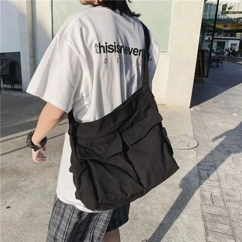 Women Vintage Handbag Canvas Teenager Shoulder Tote Bags Messenger Bags Ladies Casual Handbag Crossbody Purse - M & M Global