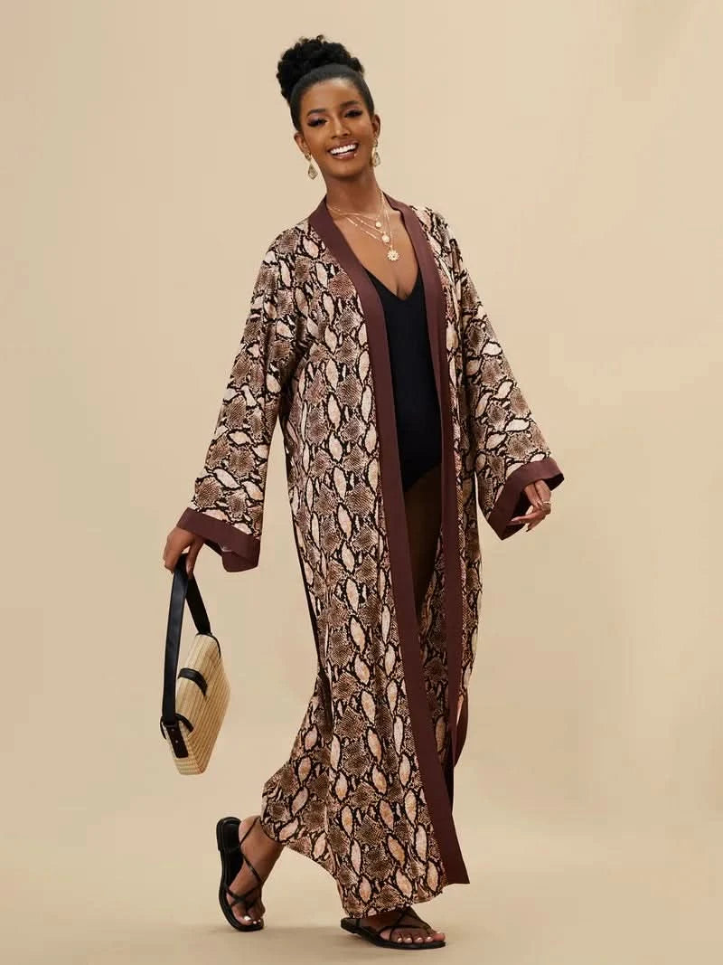 Para Praia Kimono Beach Robe 9 Colors Bikini Cover Ups Beachwear Femme Long Dress Sarong Women Loose Cardigan Swimsuit Covers - M & M Global