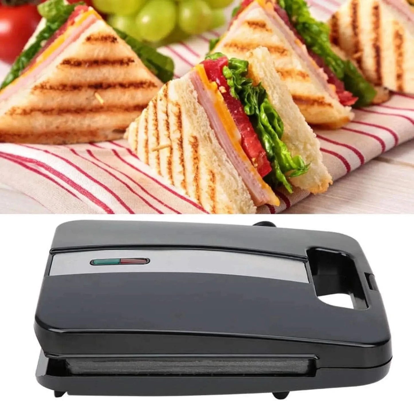 Small Sandwich Maker,1400W，Sandwich Maker 3 In 1 ， Electric Sandwich Maker， 4 Slice Double Sided Heating Breakfast Machine ， 220 - M & M Global