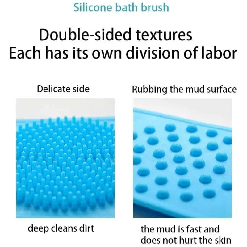 Body Sponge Silicone Brushes Bath Towels Scrubber Rubbing Back Peeling Massage Shower Belt Extended Skin Clean Brushes - M & M Global