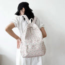 Student School Backpack Floral White School Bags For Teenage Girls Cute Women's Backpack Book Bag Nylon Rucksack - M & M Global