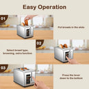 2 Slice Toaster Touch Screen 1.5" Wide Slot, Stainless Steel Smart Bread Toaster for Bagel Muffin Waffle Gluten Free Breads, Tim - M & M Global