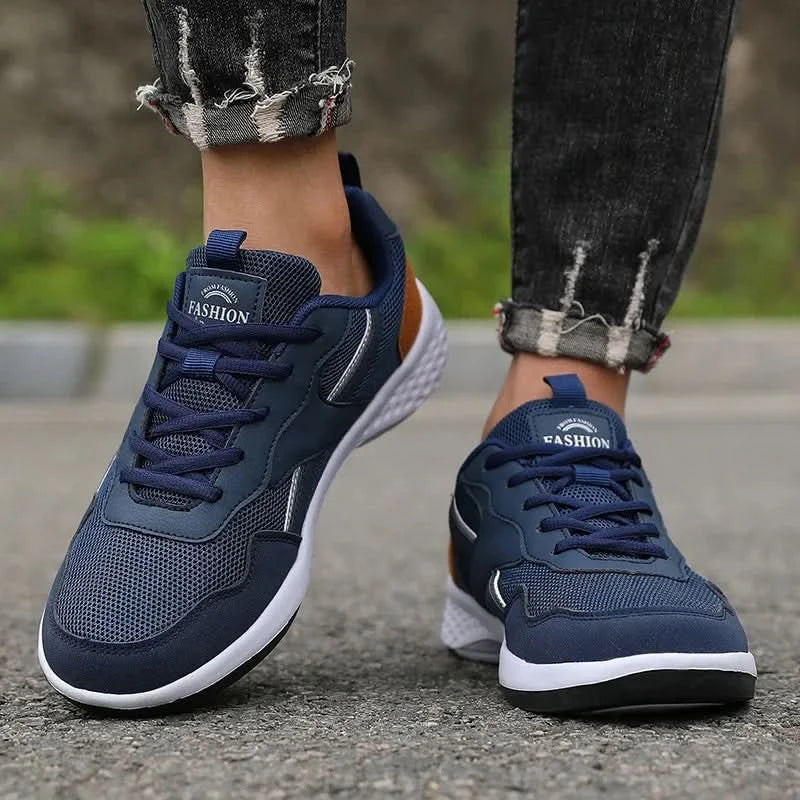 Men's Pu Leather Shoes 2025 New Lightweight Non-slip Sneakers Breathable Male Outdoor Running Shoes Lace Up Soft Sport Shoes - M & M Global