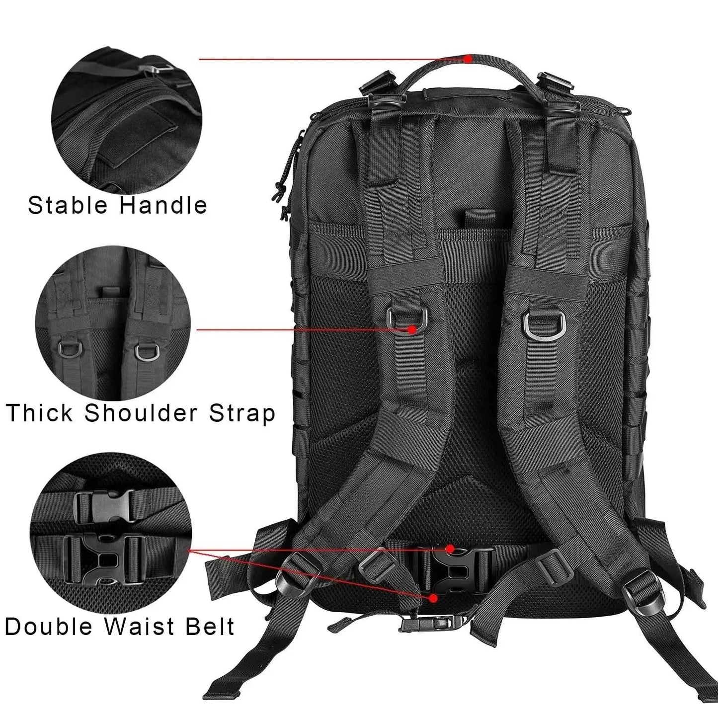 45L Man Tactical Backpacks HkingTraveling Bags Survival Outdoor 3P Assault Pack EDC Molle Pack For Trekking Hunting Bag - M & M Global