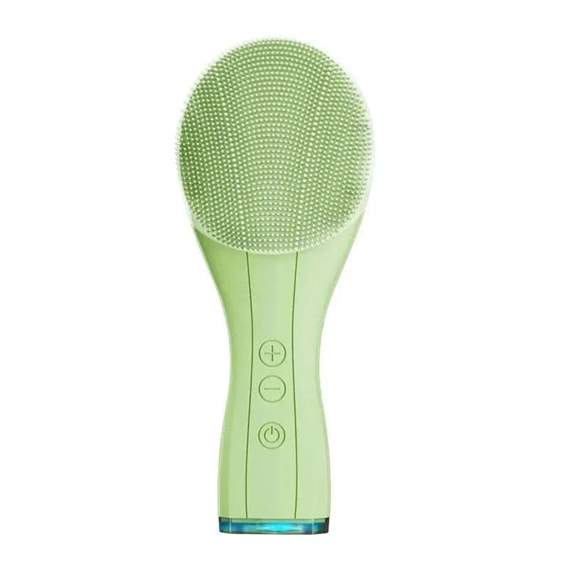Electric Facial Cleansing Brush Deep Pore Cleaning Sonic Vibration Waterproof Acne Blackhead Remover Pore Cleaner Silicone - M & M Global