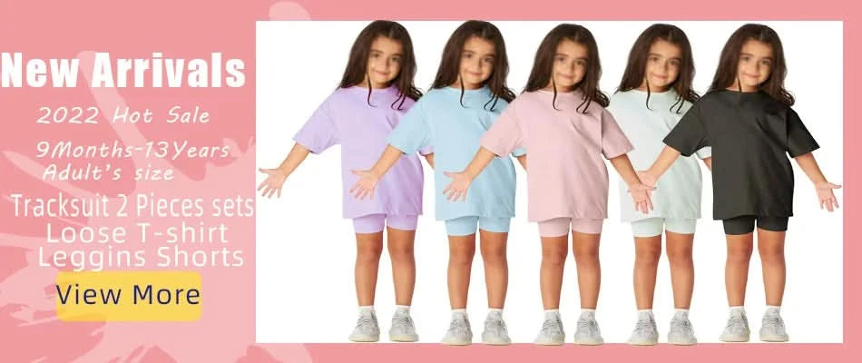 Fashion Kids Little Girls Clothing 2 Pieces Sets Cotton Solid Casual T-shirt+Elastic Waist Pants Young Children Outfits 1-6Y - M & M Global