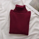 Korean High Collar Knitted Long Sleeve Base Shirt Pure Color Slimming Versatile Underwear Elegant Inner Long Top Women's Fashion