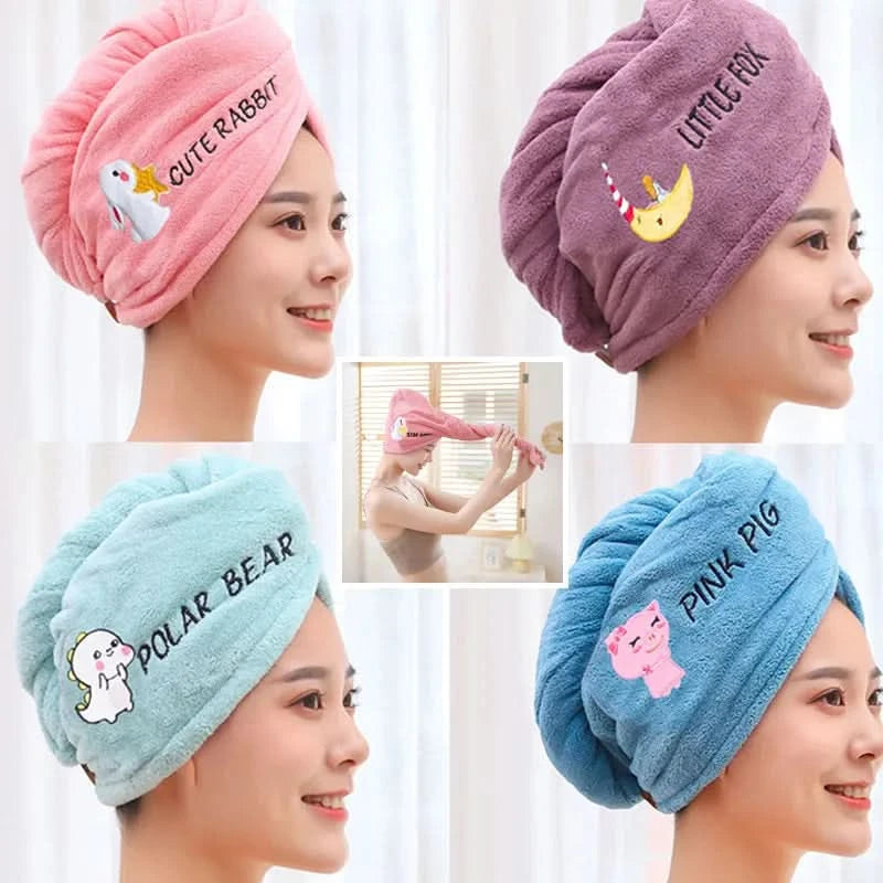 Women Hair Towel Microfiber Towel Bath Towels for Adults Home Terry Towels Bathroom Serviette De Douche Turban for Drying Hair - M & M Global
