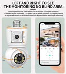 ICSEE 4K 8MP E27 Bulb WiFi Camera Dual Lens Dual Screen Auto Tracking Two Way Audio Color Night Vision Outdoor Security Camera - M & M Global