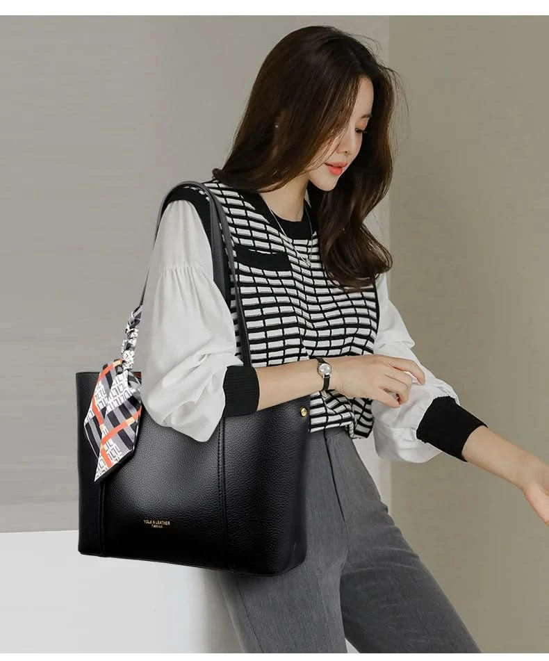 Genuine Brand Women Tote Bag High Quality Soft Leather Large Ladies Shoulder Crossbody Bag Luxury Female Shopping Handbag A Main - M & M Global