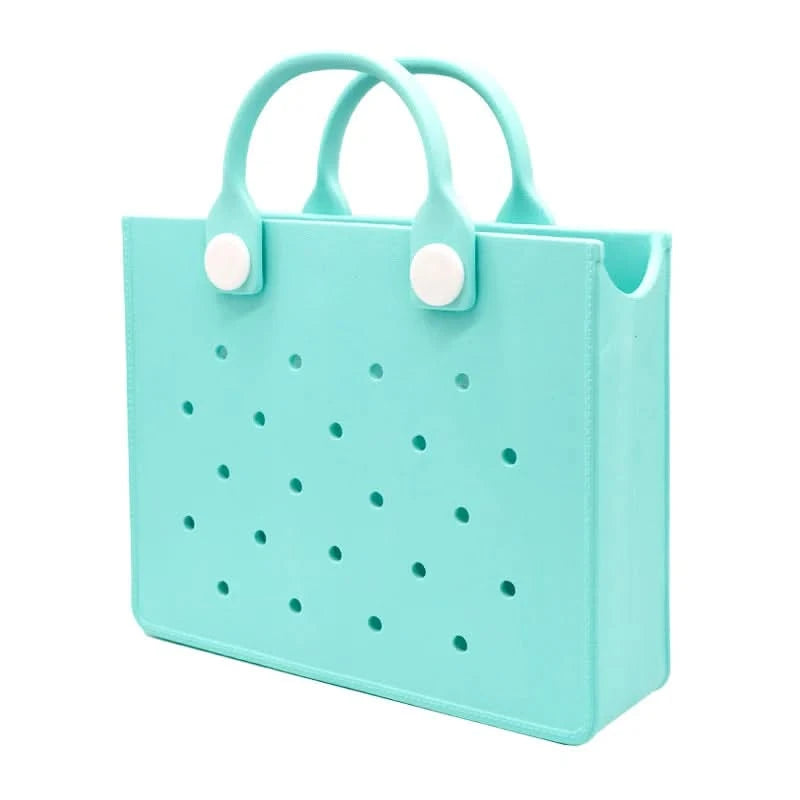 The orange guy Purple Women Fashion New EVA Punched Handbag Casual Waterproof Travel Tote Bag Fit Charms Outdoor Beach Bags - M & M Global