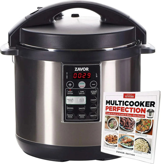 8 Quart Multi-cooker with America's Test Kitchen Multicooker Perfection Cookbook, Stainless Steel - M & M Global