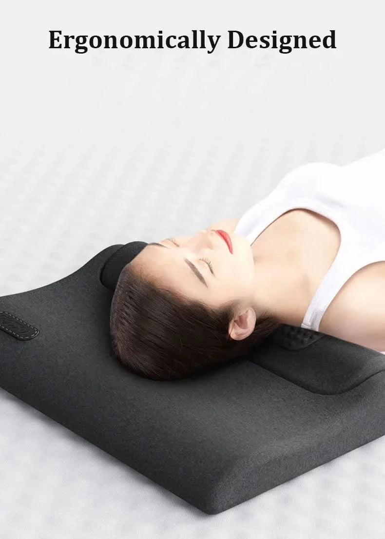 Heating Vibration Neck Massager Electric Cervical Pillow Back Traction Relax Sleeping Shoulder Neck Trapezius Muscle Massager - M & M Global