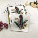 20pcs/pac Colourful Printed Napkin Feather Model Tissue Drawing Paper Restaurant Party Gathering Facial Tissue Mouth Cloth - M & M Global