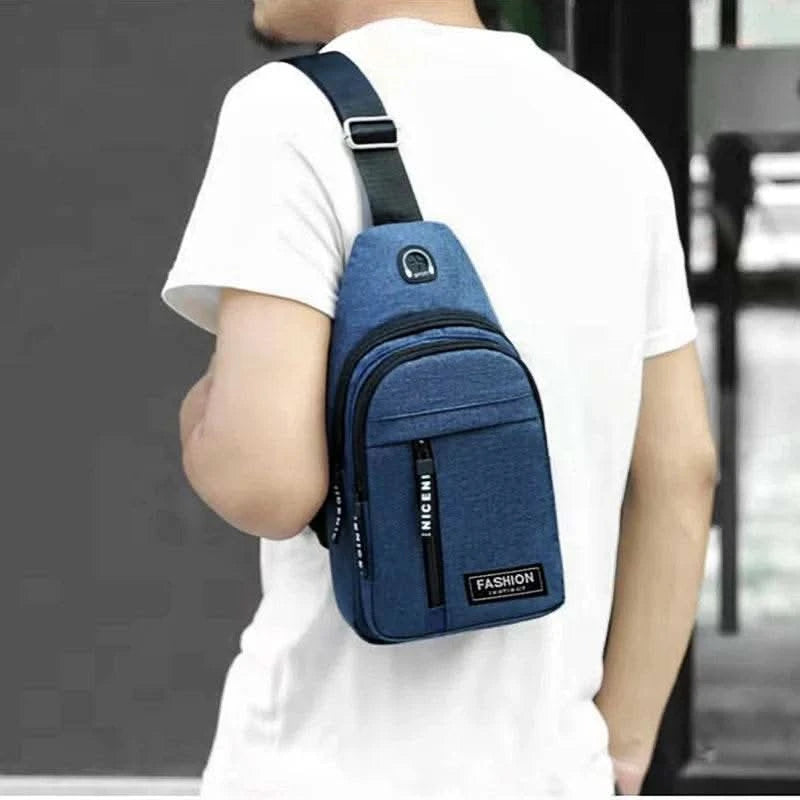 2025 New Multifunctional Chest Bag Men's Fashion Trend Oxford Cloth Shoulder Bag Korean Style Casual Waterproof Messenger Bag - M & M Global