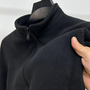 Men's Fleece Hoodie Autumn Winter Thicken Standing Collar Zipper Cardigan Jacket Simple Fashion Street Warm Outerwear Tops