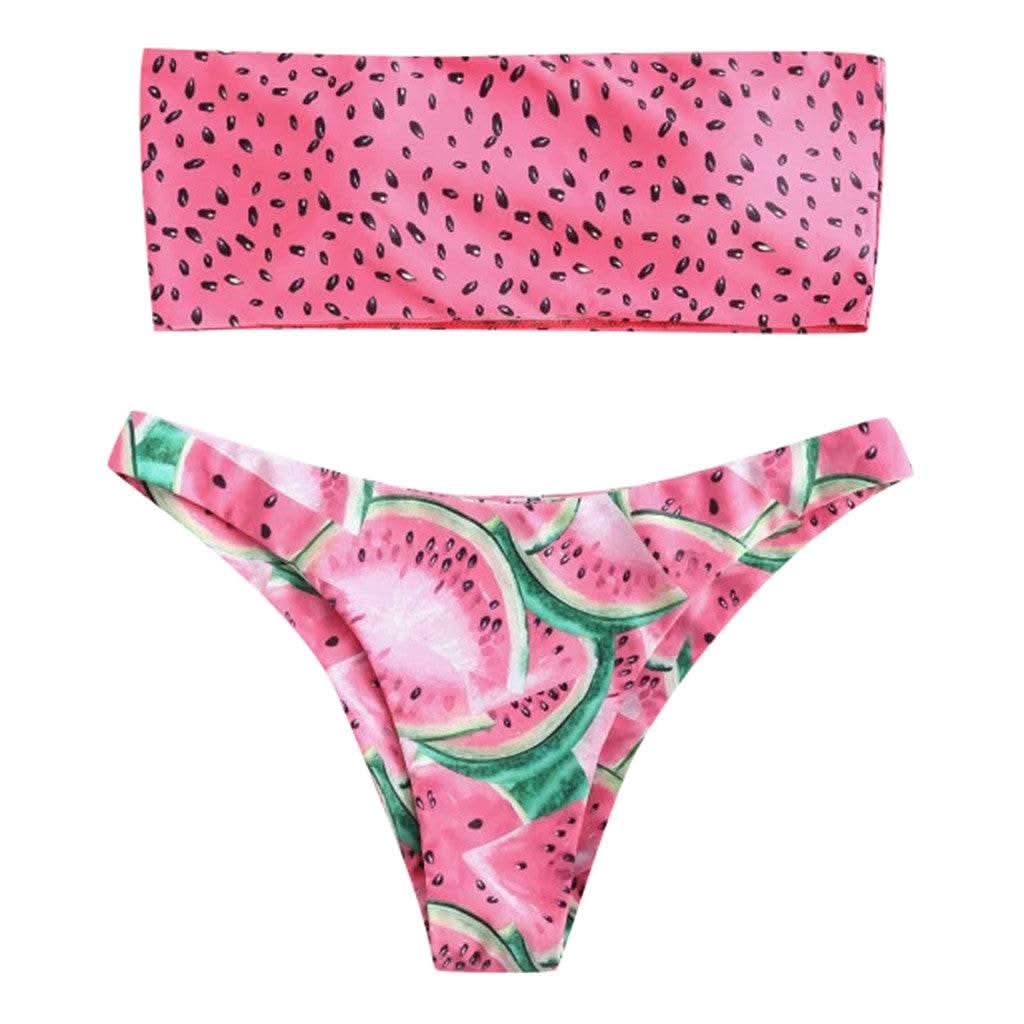 Bikinis Sets Swimsuit For Women Print Tube Up Two Pieces Bikini Push-Up Swimwear Beachwear For WomenFeminine Bikinis - M & M Global