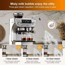 TC530 Espresso Machine with Milk Frother，Semi Automatic Coffee Machine with Grinder,Easy To Use Espresso Coffee Maker with 5.5 i - M & M Global