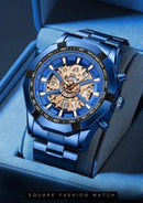 BINBOND Mens Quartz Watches Top Brand Luxury Stainless Steel Waterproof Hollow Out Blue Big Male Wristwatches Relogio Masculino - M & M Global