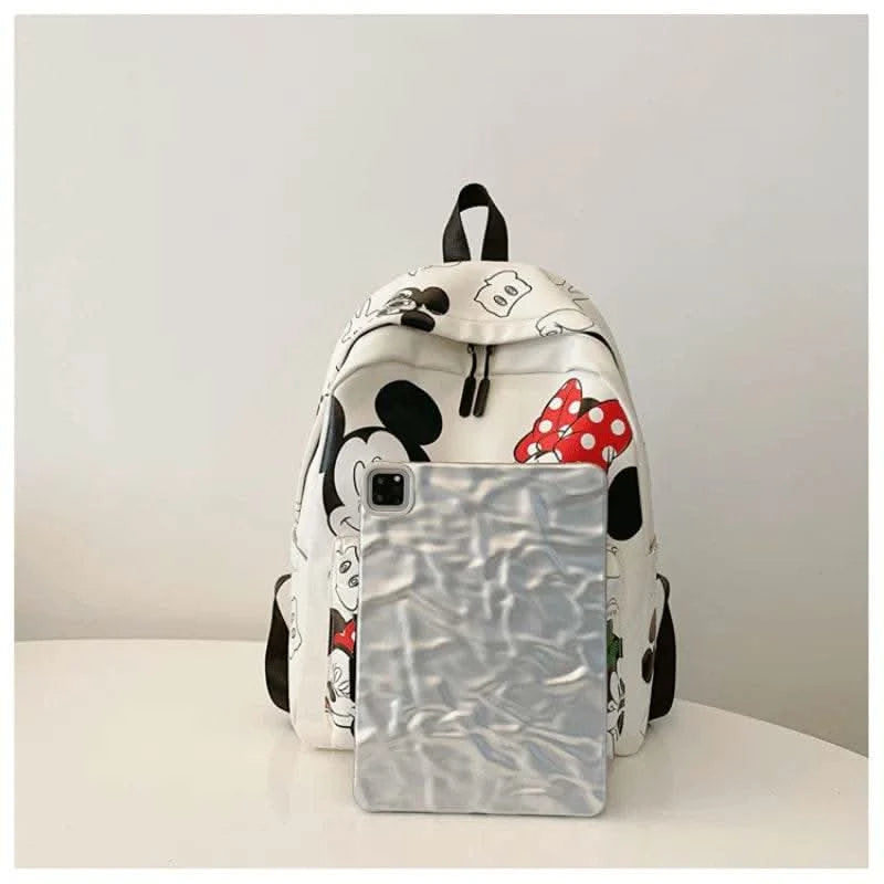 Disney Mickey PU Leather Backpack New Cute Cartoon Laptop Bag Minnie Mouse Large Capacity School Bag for Women Fashion Tote Bag - M & M Global