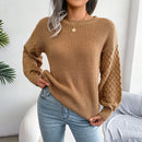 Women Casual Lantern Long Sleeve Knitted Pullovers and Sweaters Autumn Winter 2025