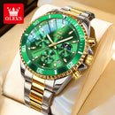 OLEVS 2870 Men's Watches Moon Phase Steel Calendar Chronograph Original Quartz Watch Big Rota Dial Luxury Sports Wristwatches