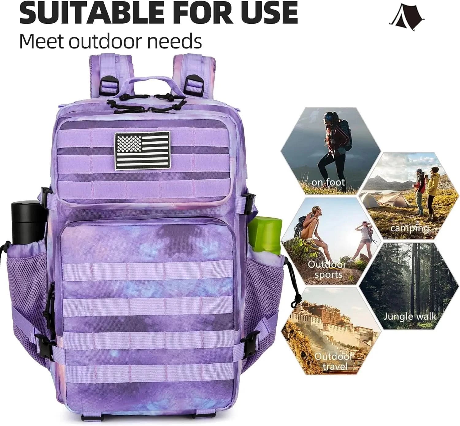 Tactical Backpack 3P Bag 45L Hiking Assault Backpack Outdoor 3 Days Travel Waterproof Climbing Rucksack Camping Hunting Mochila - M & M Global
