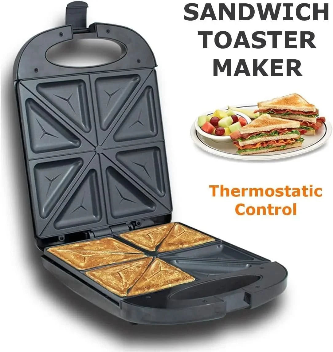 1200W 220V Electric Sandwich Maker 4 Slice ， Waffle maker ，Dual Toast Grill Non Stick Jaffle Press Waffle Maker ， Cake Oven Brea - M & M Global