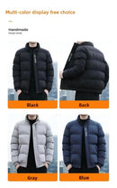 Men's Cotton Jacket Winter Stand Collar Warm Fashionable Trendy Bread Style Coat Regular Fit Male Outerwear Winter Jacket Men
