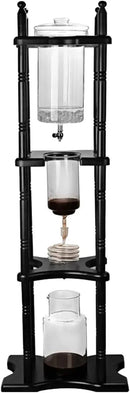 Cold Brew Maker Tower Iced Coffee Maker 2500ml Vertical Japanese Style Glass Container and Wood Stand 25 Cups With Slow Drip Tec - M & M Global