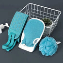 3 PCS Three-piece Bath Set, Rub Bath and Bath Artifact, Household Long Rub Back Towel, Bath Gloves, Bath Flower Set - M & M Global
