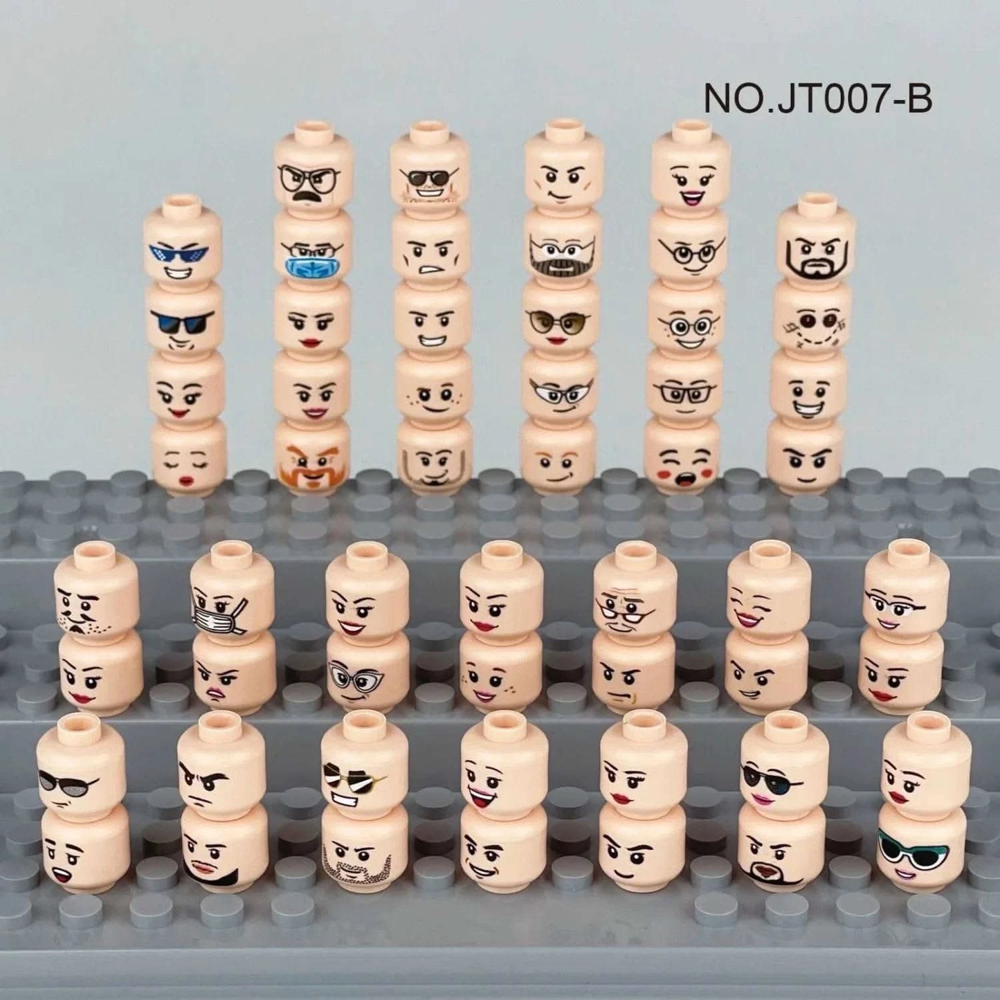 Buildings Blocks 3626 Figure Head Faces Creative Laugh Cry Cute Facial Expression Toy For High-Tech MOC Set - M & M Global