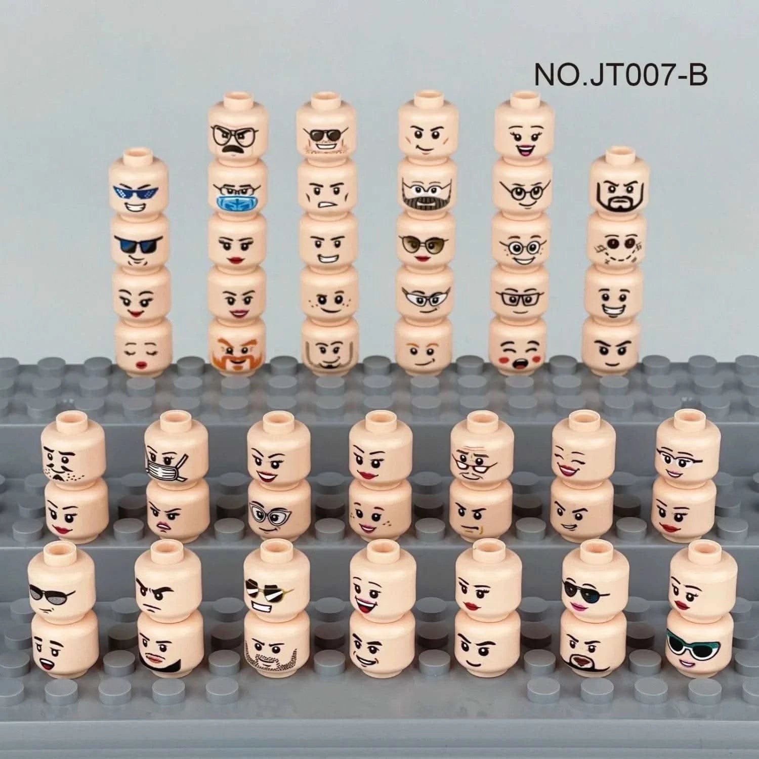 Buildings Blocks 3626 Figure Head Faces Creative Laugh Cry Cute Facial Expression Toy For High-Tech MOC Set - M & M Global