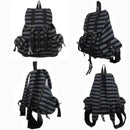 High Quality Korean Style Backpacks Drawstring Design Large Capacity Casual Bookbags Soft Flat Stripe Tote Bags - M & M Global