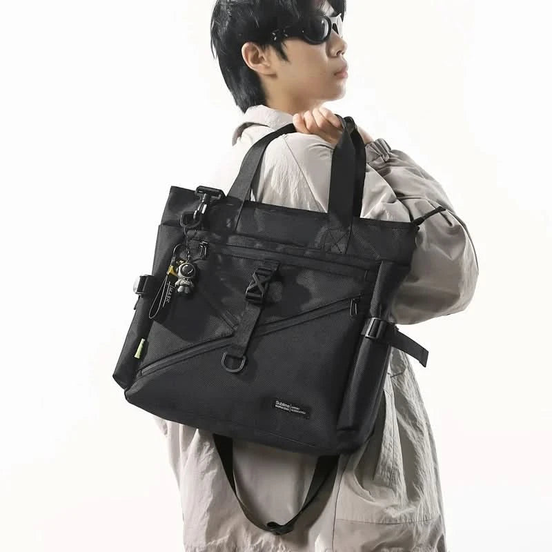 Japanese tooling style ballistic nylon tote bag men's shoulder commuter messenger bag large capacity computer handbag briefcase - M & M Global