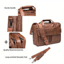 Vintage Messenger Bag for Men 17 Inch Laptop Briefcase Multi Pocket Faux Leather Shoulder Bag Business Crossbody Bag Travel - M & M Global