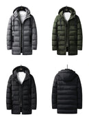 Puffer Jacket Men Thick Warm Winter Jackets Hooded Long Coats Fashion Casual Cotton Padded Parkas Man Outwear Clothing Top