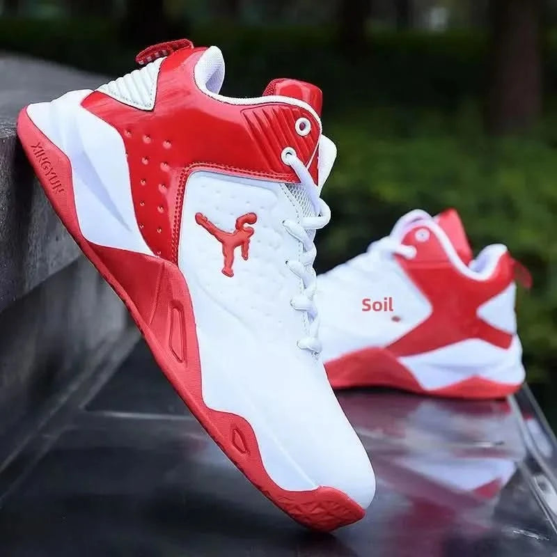 Men's Basketball Shoes Spring New High-Top Casual Shoes Leather Face Sports Shoes Boots 2024 New Imported War Boots - M & M Global