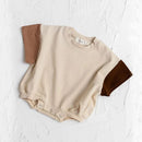 2025 Summer Toddler Girls Cotton Short Sleeve Top+Shorts Set Baby Boys Shortsleeve Tee Outfits Sets Kids Stitching Color Clothes - M & M Global