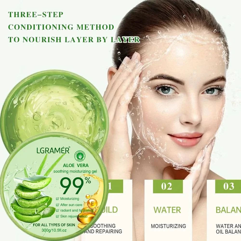99% Aloe Vera Moisturizing Gel Refreshing Non Sticky Facial Facial Cream Wash Free Deep Nourishing Maintain Skin Face Care Skin - M & M Global