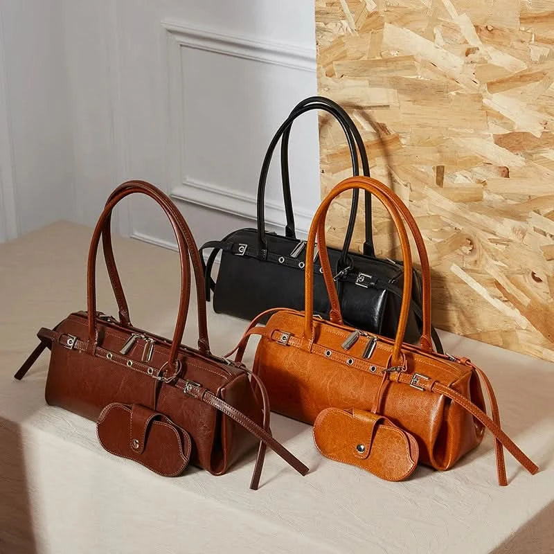New Women's Rectangle Bag Luxury Designer Shoulder Bags High Quality Cowhide Handbags Fashion Women Baguette Bag 3086 - M & M Global