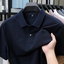 100% pure cotton boutique short sleeved high-end men's polo shirt summer high-quality solid color topsbusiness casual T-shirt