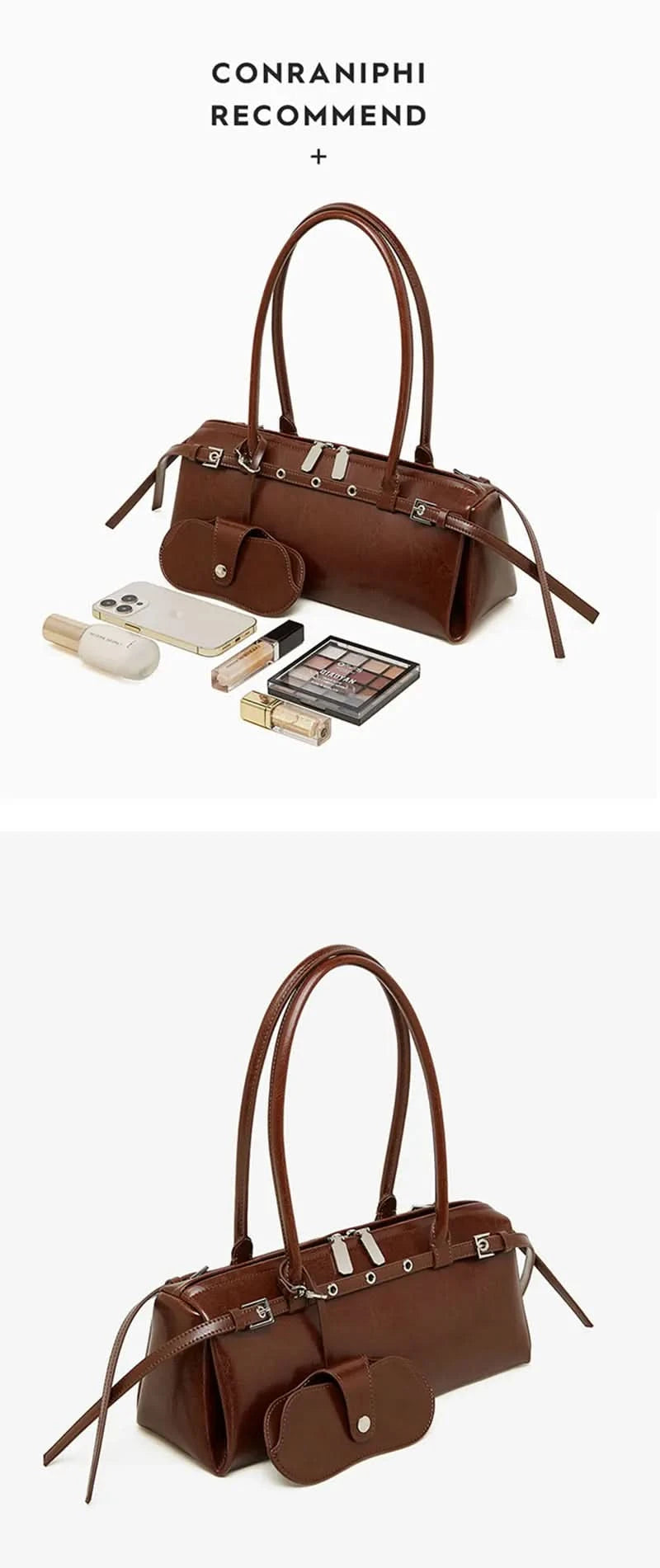 New Women's Rectangle Bag Luxury Designer Shoulder Bags High Quality Cowhide Handbags Fashion Women Baguette Bag 3086 - M & M Global