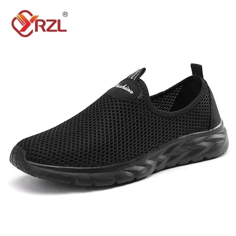 YRZL Mesh Loafers Men Casual Shoes Summer Lightweight Outdoor Male Walking Shoes Anti-slip Comfortable Slip on Loafers for Men - M & M Global